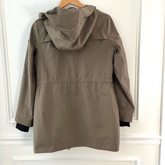 Sam Edelman Stretch Hooded Transitional Jacket OLIVE Women’s Size Small, NWT - Picture 2 of 10